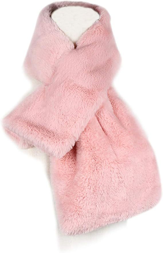 Ladies Luxurious Faux Fur Stole with Pocket Slot and Soft Thermal Lining Mune Fashion
