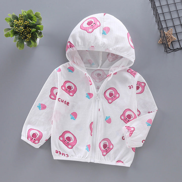 Unisex lightweight hoodie for toddlers with cute animal print and zipper Mune Fashion