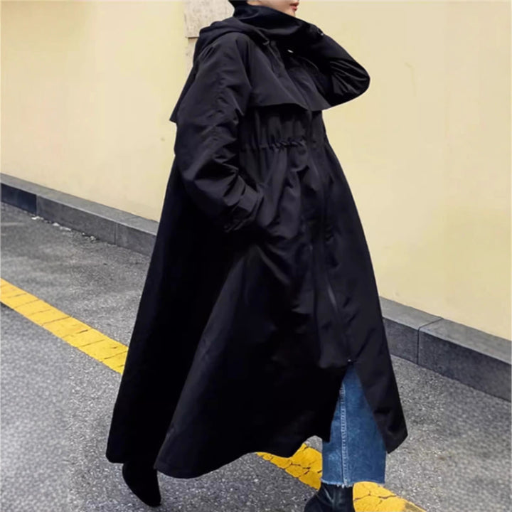 Women Oversize Long Raincoat with Hood, Water-Repellent GewMune Fashion and Wide A-Line Cut Mune Fashion