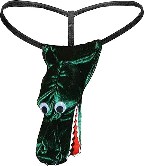 Men's Novelty Plush Reindeer Thong with Antler Pouch