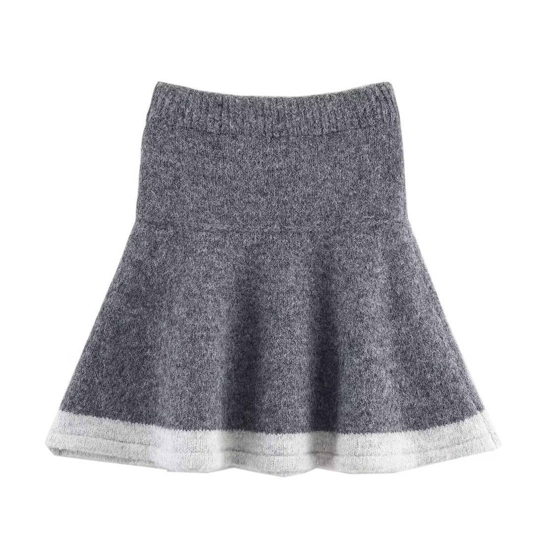 Women's Two-Piece Knit Set with Norwegian Pattern Cardigan and Flared Skirt Mune Fashion
