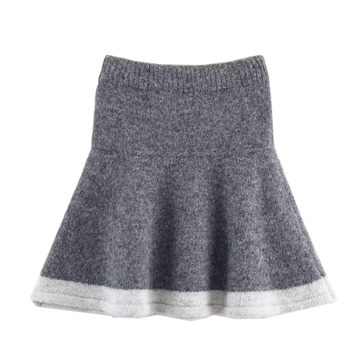 Women's Two-Piece Knit Set with Norwegian Pattern Cardigan and Flared Skirt Mune Fashion