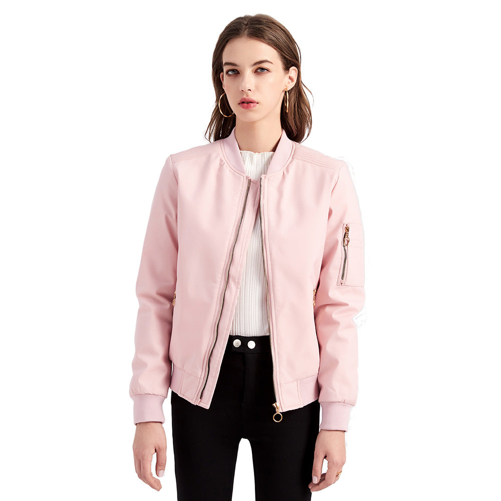 Women's lightweight sporty bomber jacket with ring zipper and arm pocket Mune Fashion