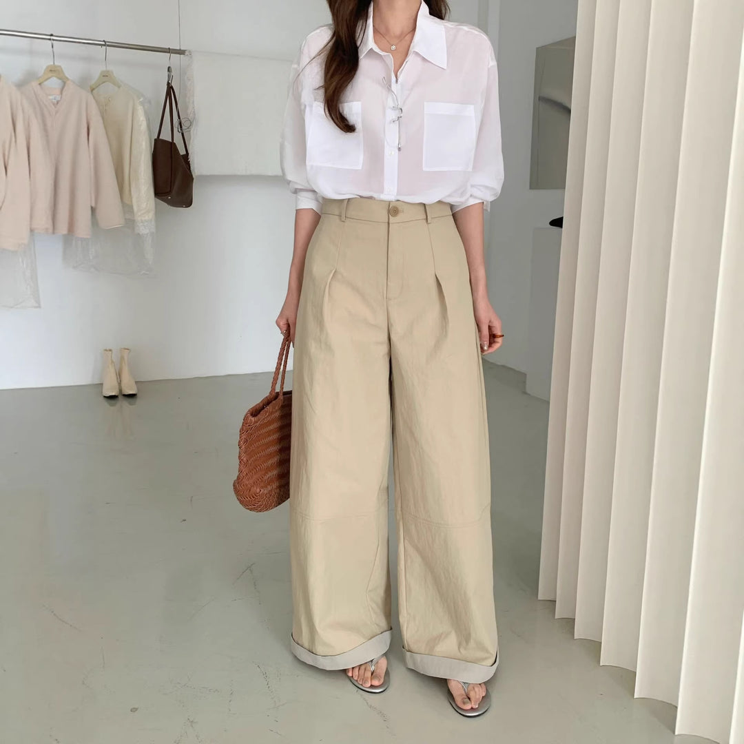 Damen Modische Chinohose mit weitem Schnitt Mune Fashion
