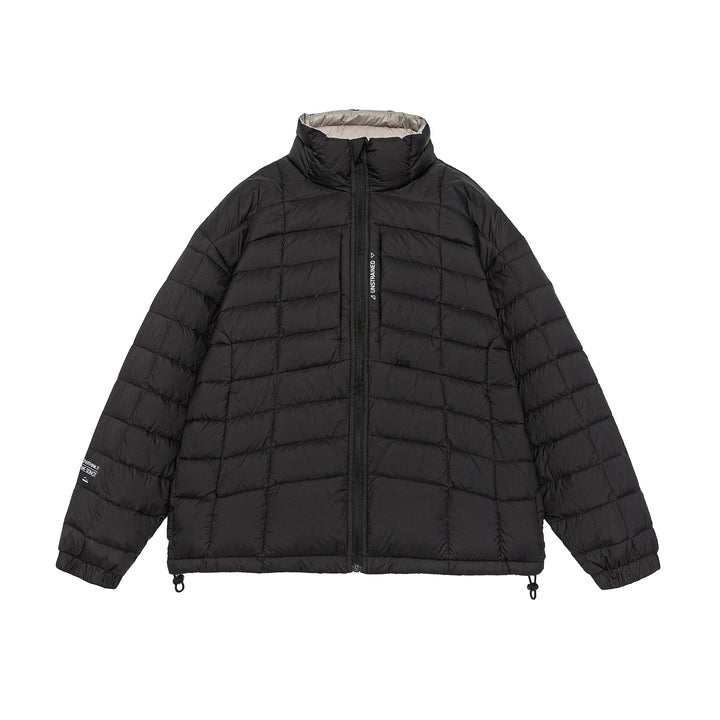 Men's short quilted insulation jacket with high stand-up collar and drawstring hem Mune Fashion