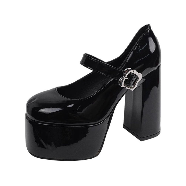 Women's Platform Mary Jane Pumps with High Platform and Sculpted Block Heel Mune Fashion