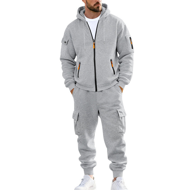 Men's nano urban functional cargo sweat set with hoodie, zippered pockets, and tapered cargo jogger Mune Fashion