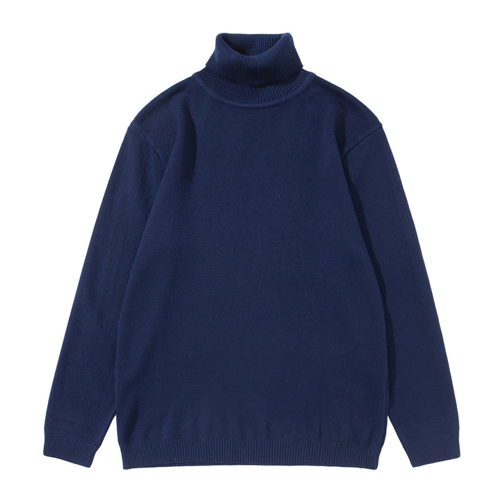 Unisex turtleneck sweater made of fine fine knit with ribbed collar and dropped shoulder Mune Fashion