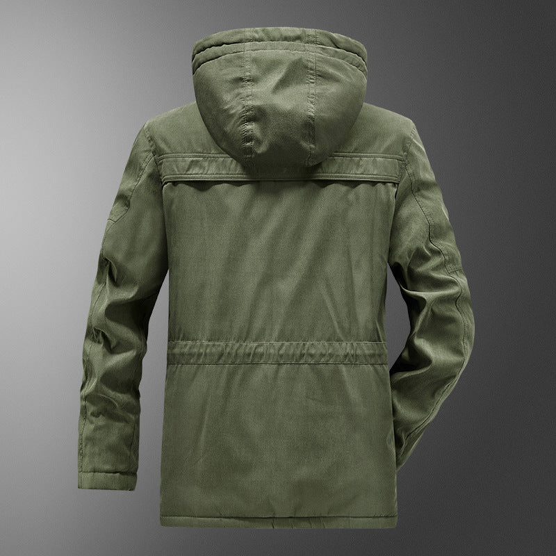 Men's insulated hooded parka with thermo teddy lining, windproof cotton blend outer shell, and multiple pockets Mune Fashion