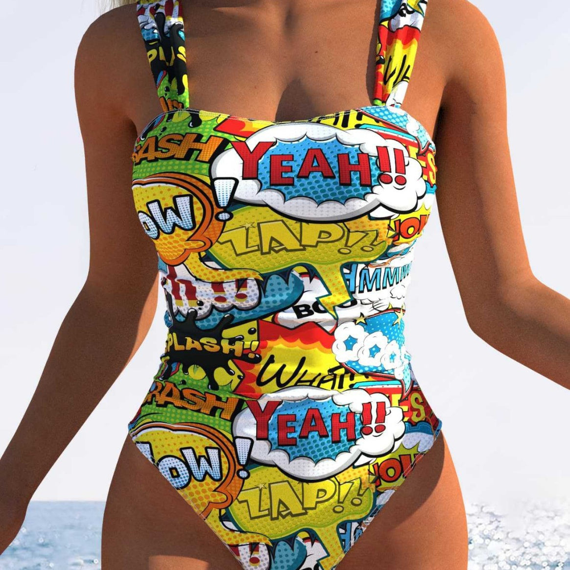 Ladies one-piece swimsuit with innovative animal print and high leg cut Mune Fashion