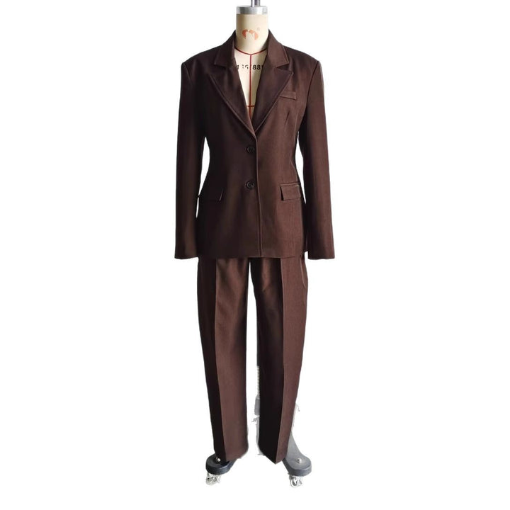 Ladies high-waisted suit trousers with crease and tapered cut Mune Fashion