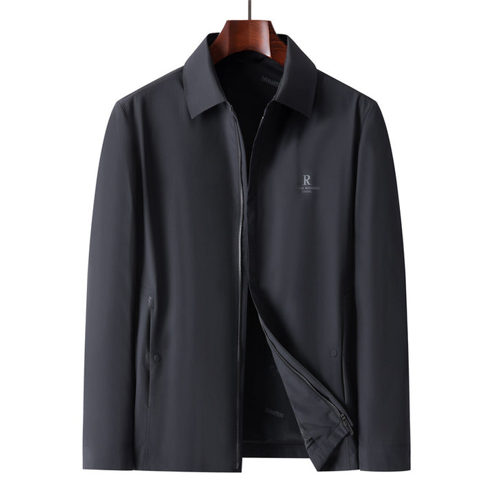 Men's Lightweight Windproof Transition Jacket with Shirt Collar and Concealed Zipper Mune Fashion