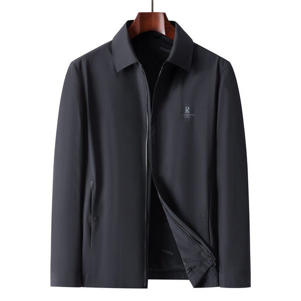Men's light water-repellent blouson jacket with shirt collar and concealed zipper Mune Fashion