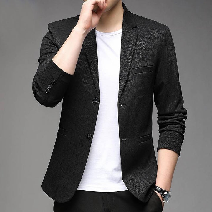 Men's slim-fitting structured blazer with subtle sheen and half lining Mune Fashion
