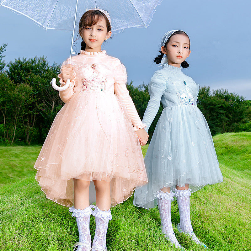 Girls festive tulle dress with sparkling appliqués Mune Fashion