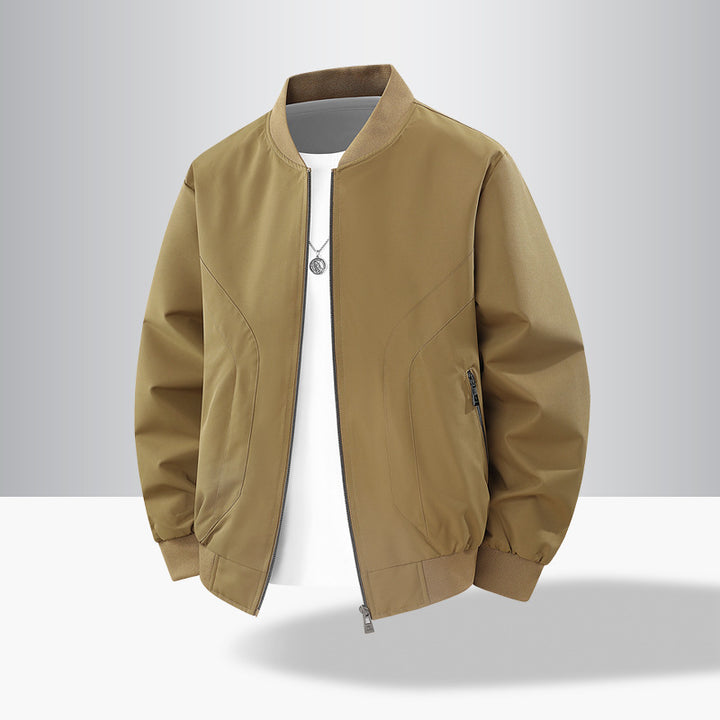 Men's Lightweight Windproof Bomber Jacket with Ribbed Cuffs and Zipper Pockets Mune Fashion