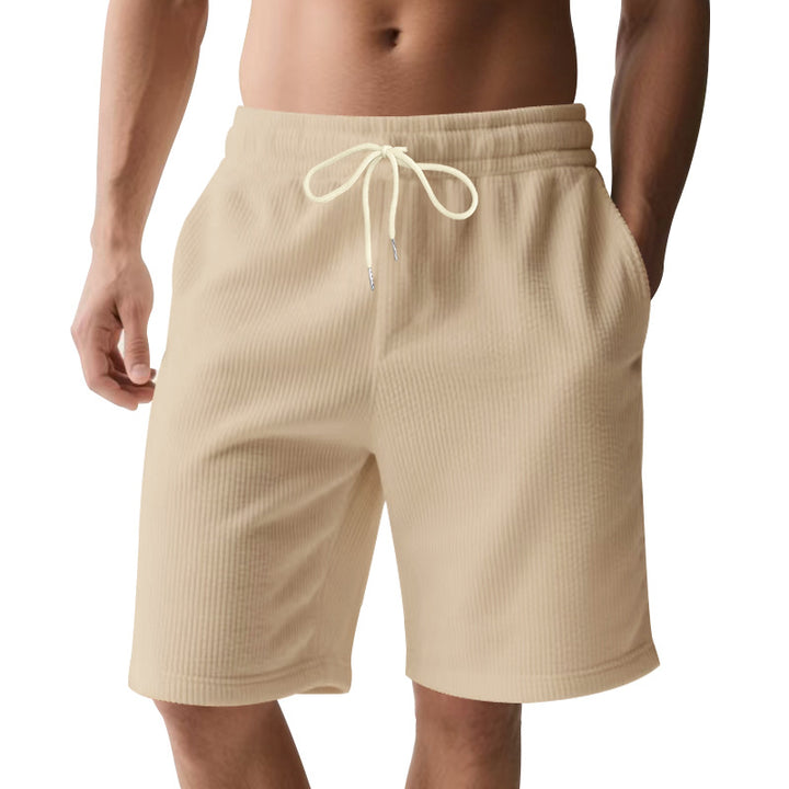 Men's knee-length Bermuda shorts with elastic waistband, drawstring, and side pockets Mune Fashion