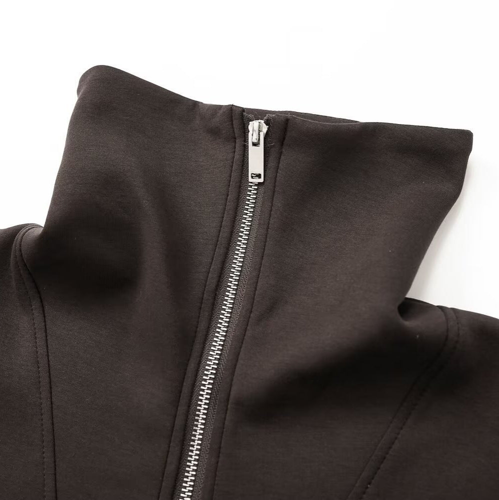 Women's oversized sweatshirt with high stand-up collar and half zip Mune Fashion