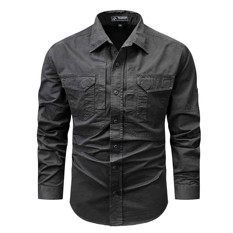 Men's Field Shirt made of durable cotton canvas with reinforced seam details Mune Fashion