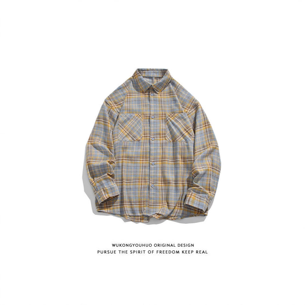 Men's Flannel Shirt with Check Pattern Mune Fashion
