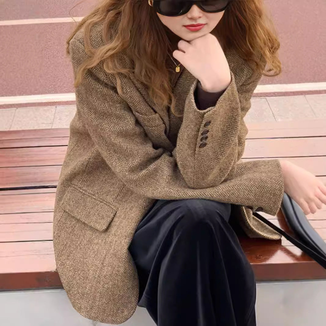 Ladies Stylish Tweed Blazer Mune Fashion