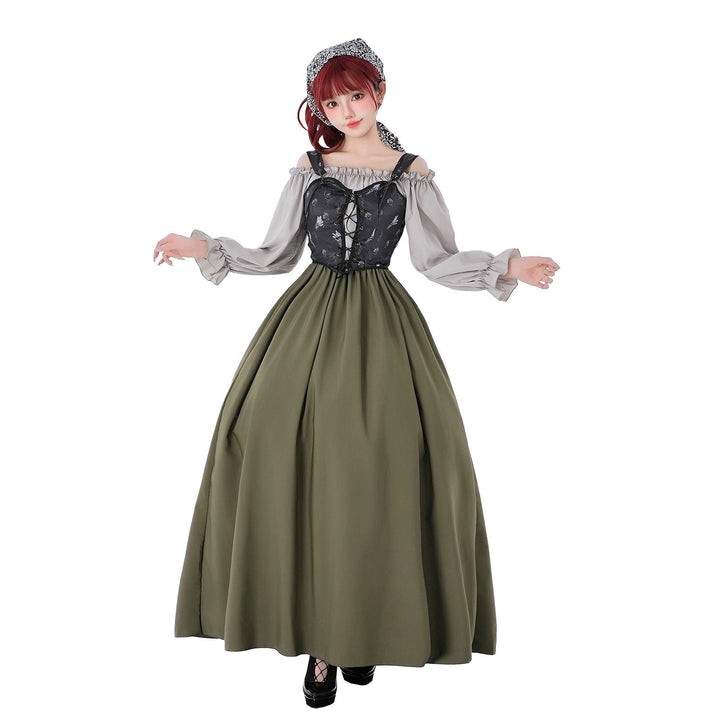 Women Vintage Party Dress with Romantic Ruffle Details and Puff Sleeves Mune Fashion
