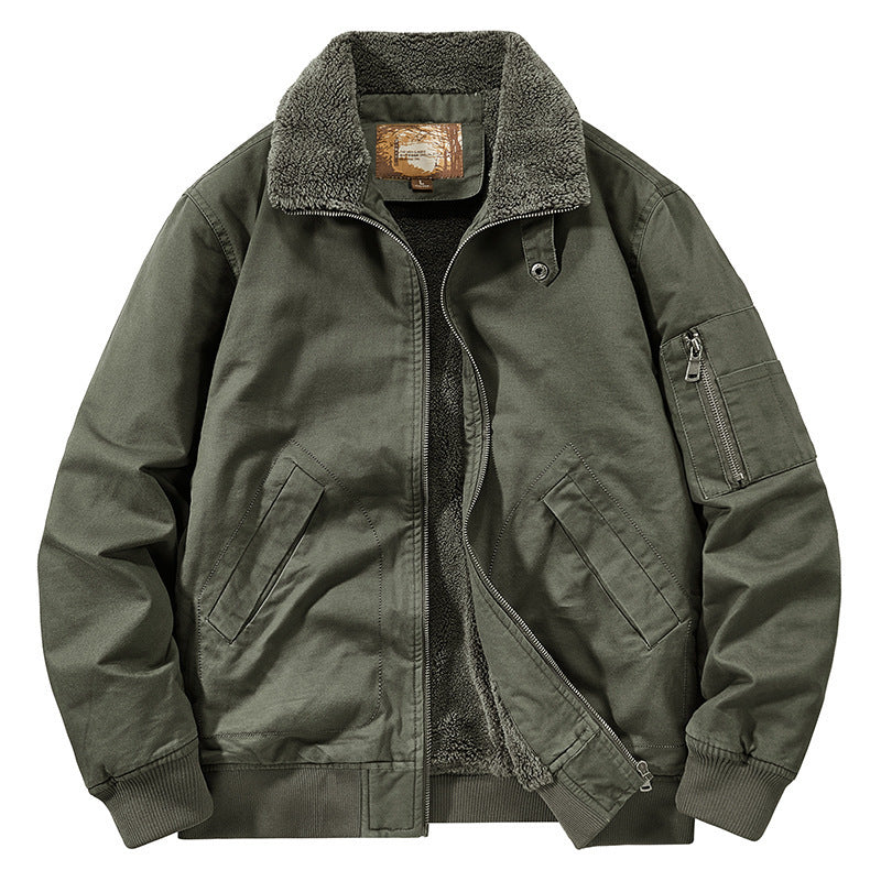 Men's teddy-lined pilot bomber jacket with sherpa lining and arm pocket Mune Fashion