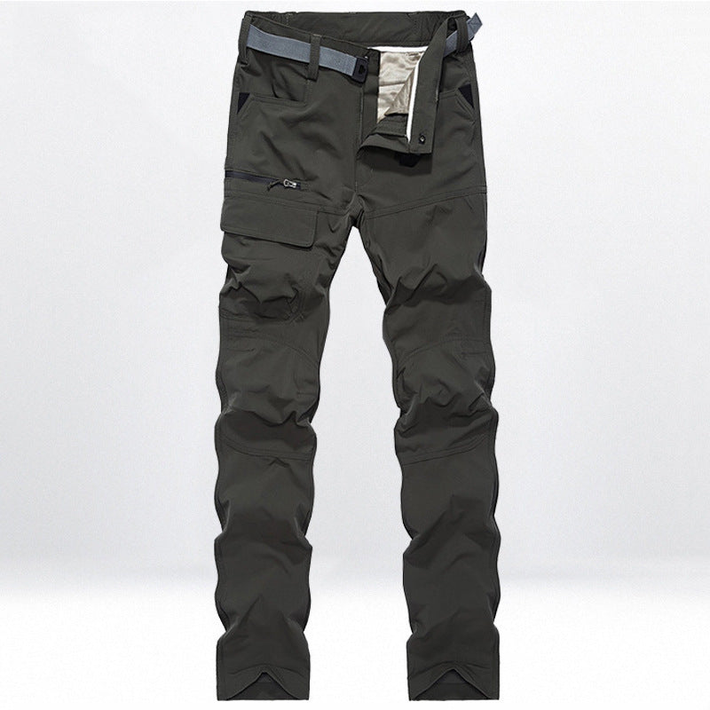 Men's Technical Trekking Cargo Pants with Pre-shaped Knees and Integrated Belt Solution Mune Fashion