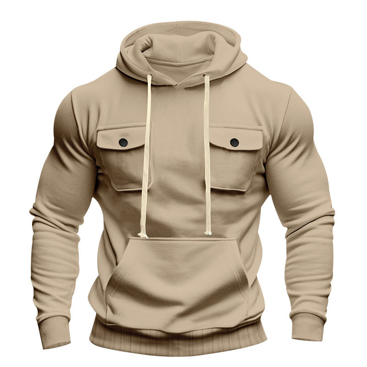 Men's urban hoodie with chest flaps, kangaroo pocket, and athletic fit Mune Fashion