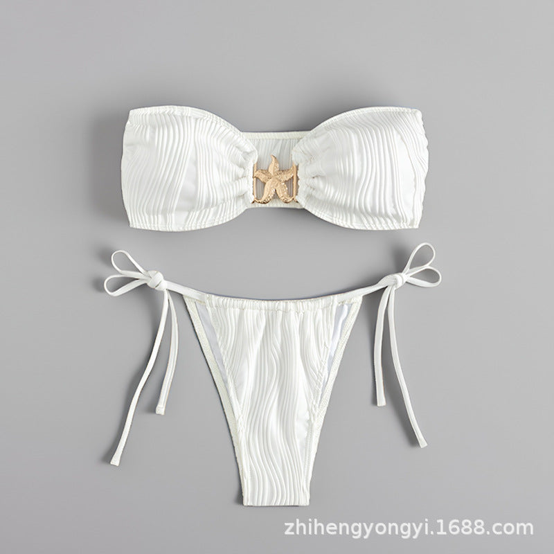 Women’s bandeau bikini with decorative shell closure Mune Fashion