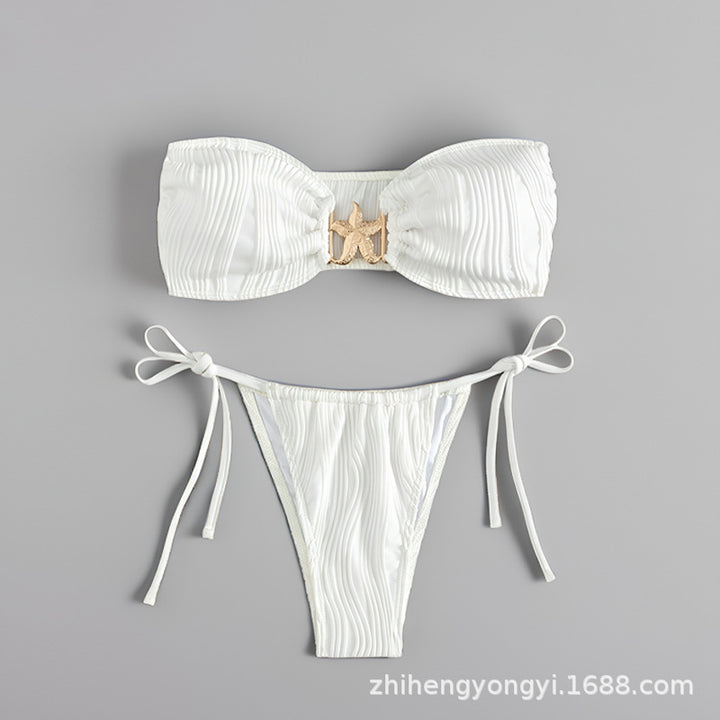 Women’s bandeau bikini with decorative shell closure Mune Fashion