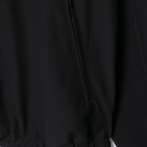 Women's Lightweight Oversized Bomber Style Windbreaker with High Standing Collar and Drawstring Mune Fashion