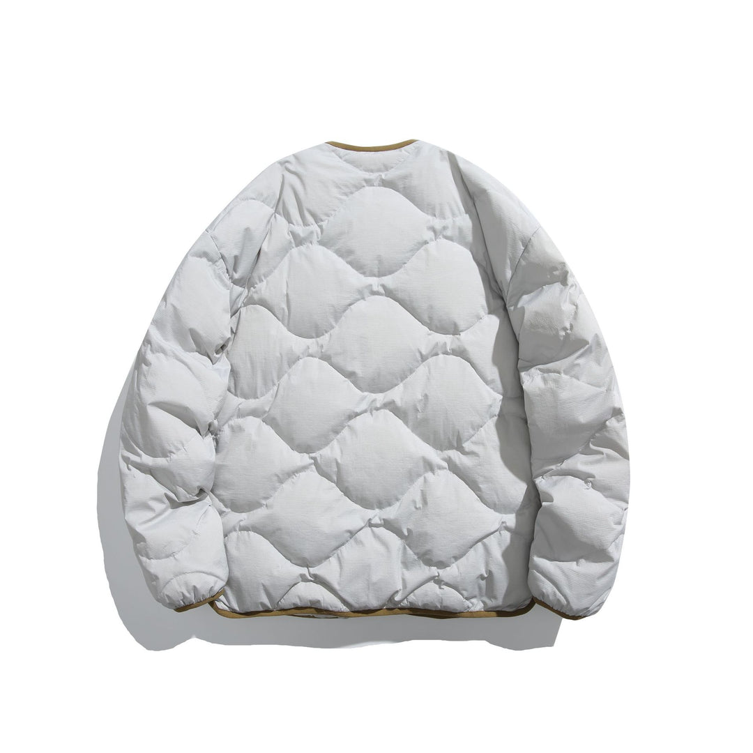 Unisex Boxy quilted liner jacket in oversized style with round neckline Mune Fashion
