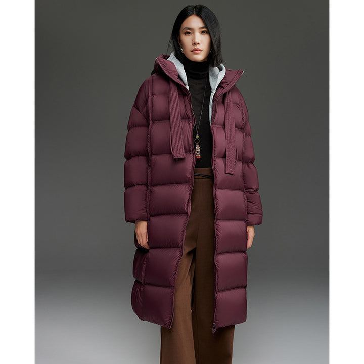 Women's Oversized Padded Down Coat with Hood and Extended Silhouette Mune Fashion
