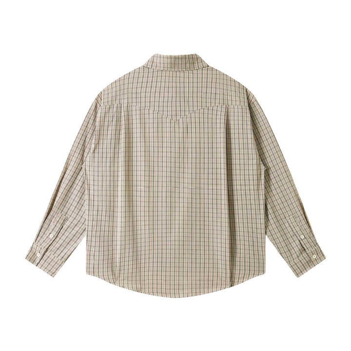 Unisex Oversize Shirt Jacket in Checkered with Button-Down Collar and Chest Pockets Mune Fashion