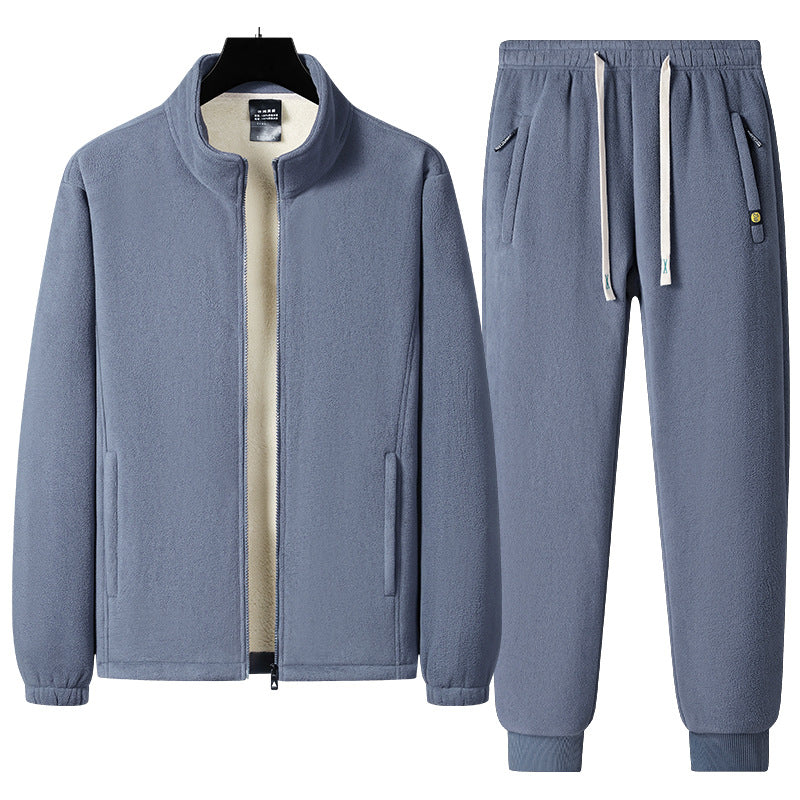 Men's Three-Piece Thermal Fleece Training Set with Padded Vest and Jogging Pants Mune Fashion