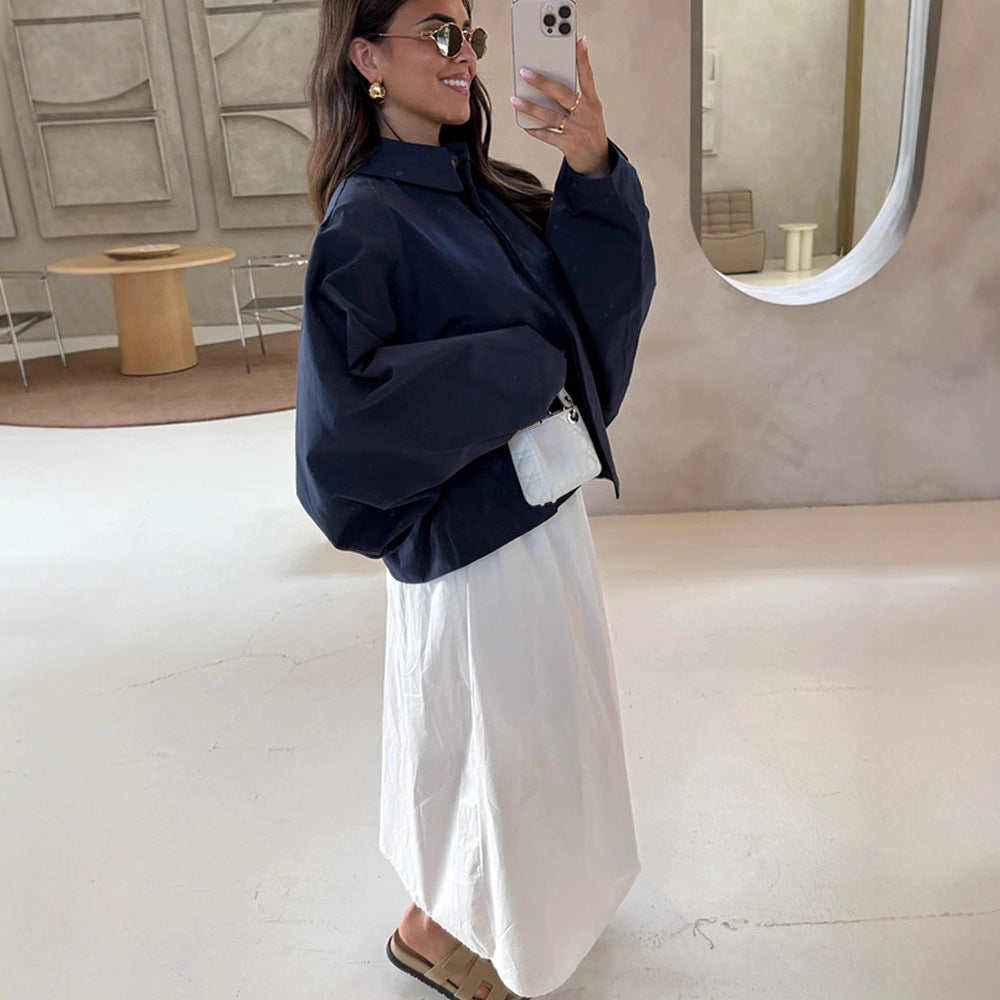 Women Boxy Cropped Short Jacket with Voluminous Balloon Sleeves Mune Fashion