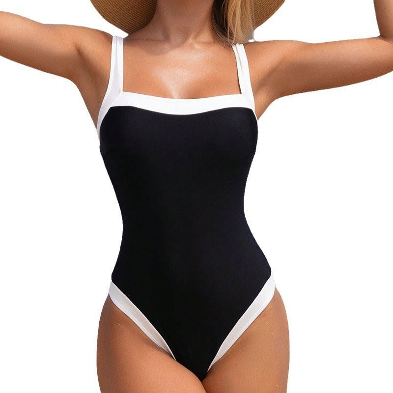 Women's one-piece swimsuit with contrasting accents and high-cut design Mune Fashion