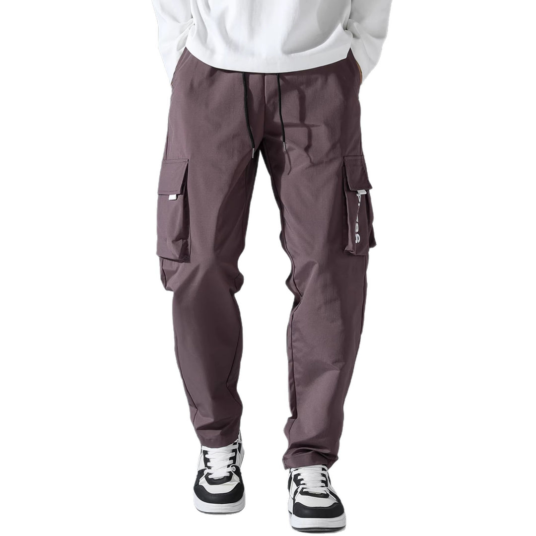 Men's cargo joggers with elastic waistband, side flap & zipper pockets Mune Fashion