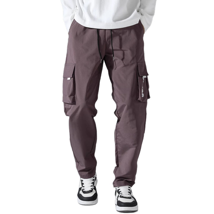 Men's cargo joggers with elastic waistband, side flap & zipper pockets Mune Fashion