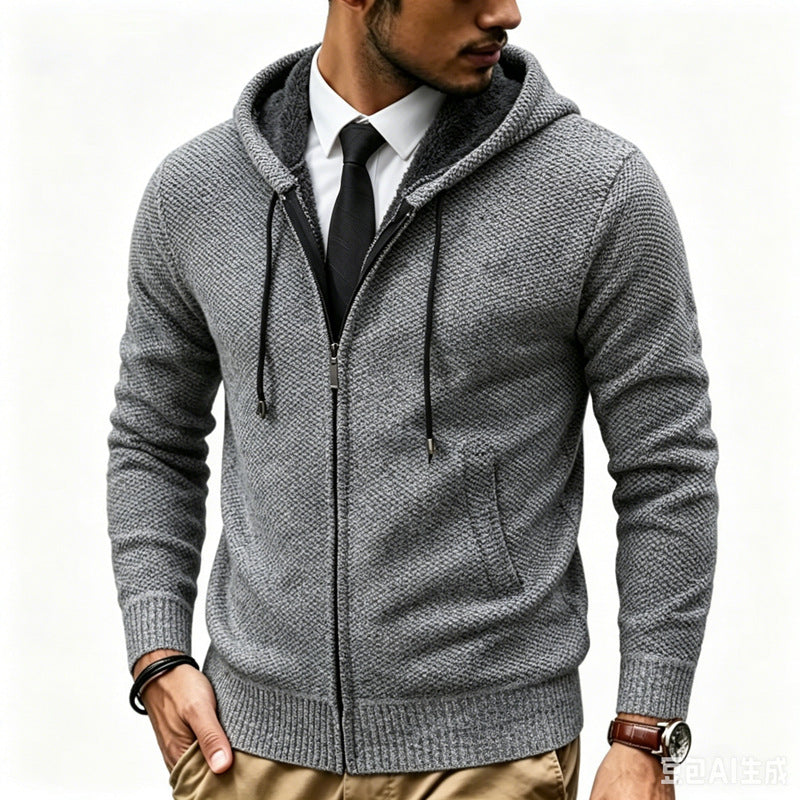 Men's Hoodie Cardigan with Teddy Lining and Full Zip Mune Fashion