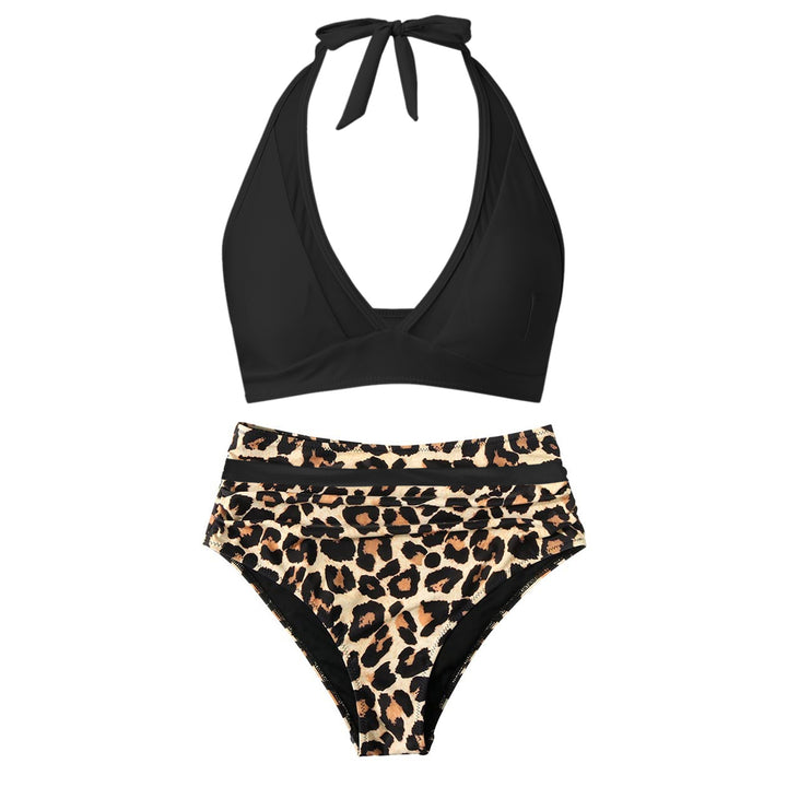 Women's High-Waisted Swimwear Set with Stylish Halter Top Mune Fashion