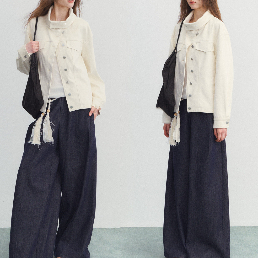 Women's Fashionable Transitional Jacket with High Neck Mune Fashion