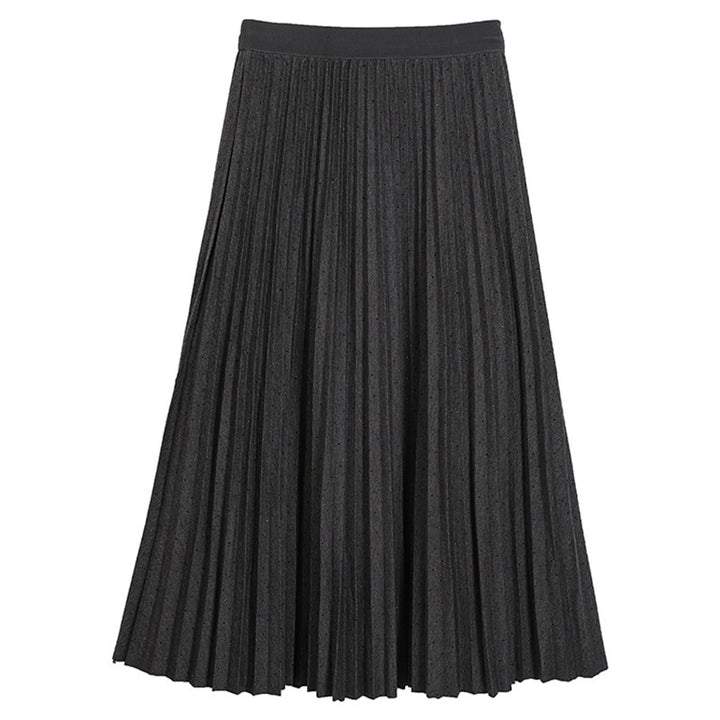 Women's pleated midi skirt with smocked waistband and fine dot pattern Mune Fashion