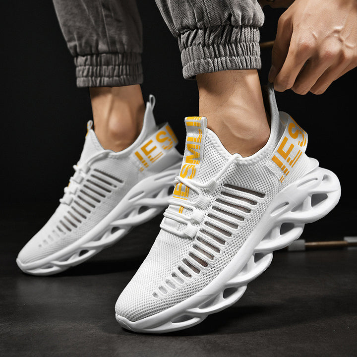 Unisex nan breathable ultra-light knit sneakers with cushioning hollow sole Mune Fashion