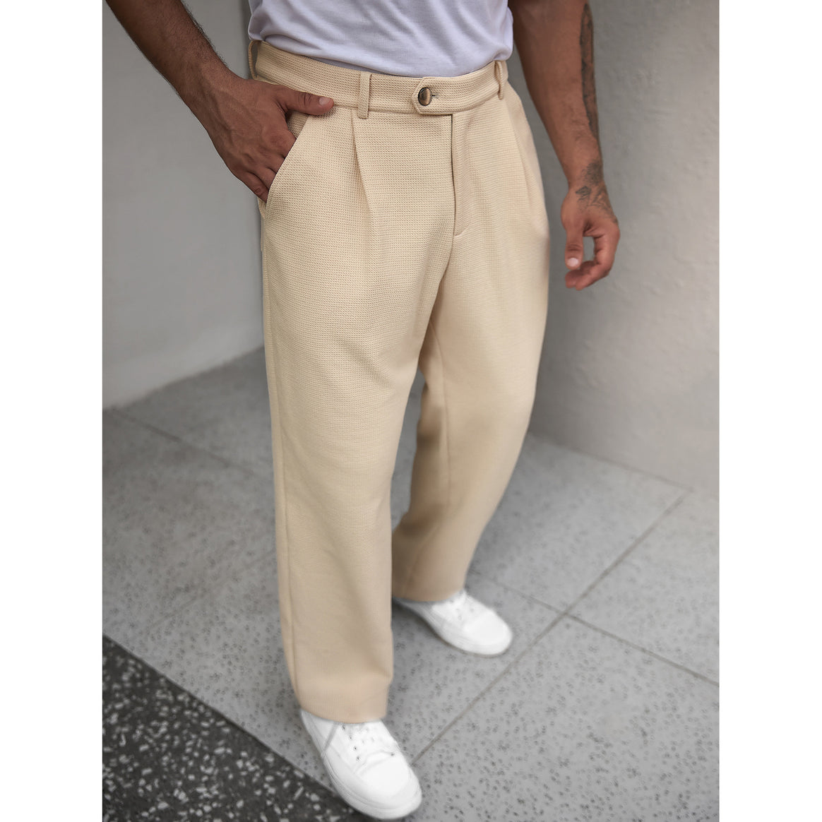 Men's Fashion Casual Pants with Wide Cut Mune Fashion