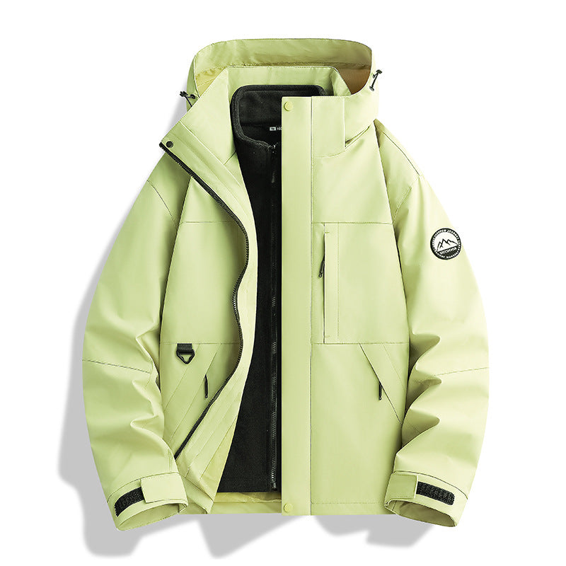Women's Water-Repellent Parka with Removable Fleece Inner Jacket and Hood Mune Fashion