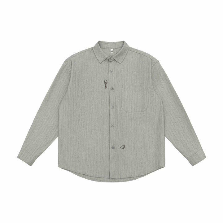 Unisex Oversized Shirt Jacket made of textured linen blend with chest pocket Mune Fashion