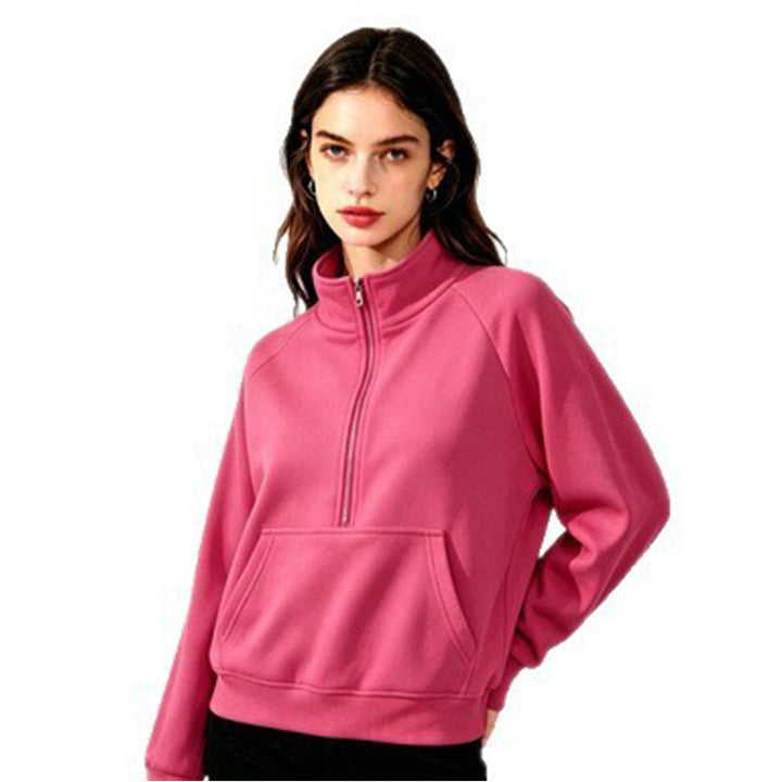 Women's sporty hooded sweatshirt with stand-up collar Mune Fashion