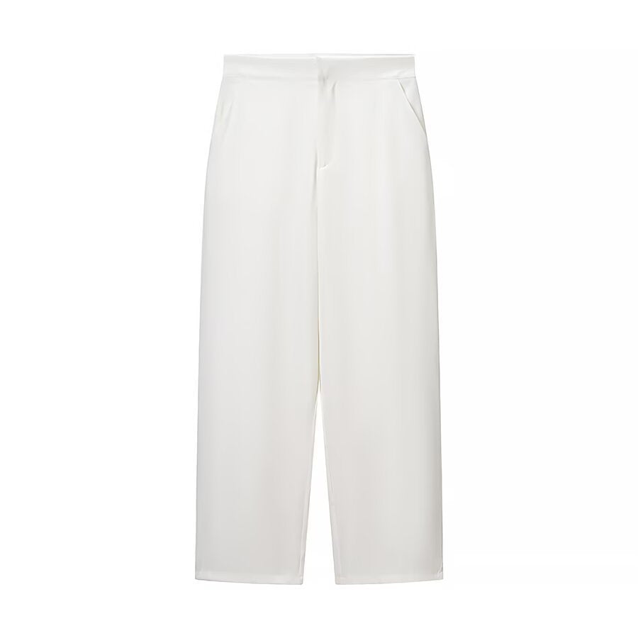 Ladies two-piece tailored blazer and high-waist trousers set with gold button detail Mune Fashion